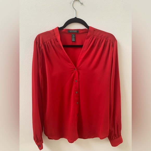 Lauren Ralph Lauren Tops - Lauren Ralph Lauren Red Blouse